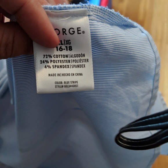 George Button Down Blue and White Stripe Shirt - Picture 2 of 2